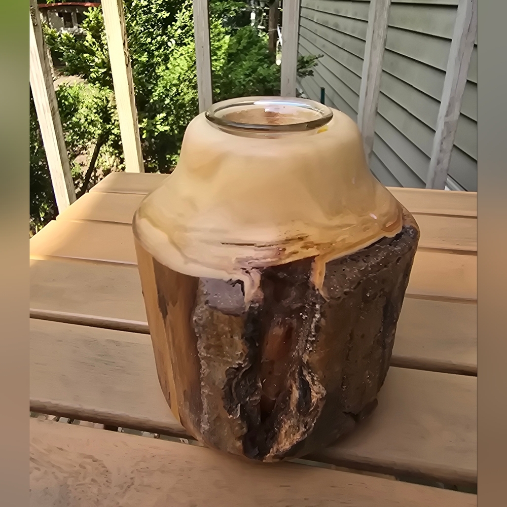 Spinning Aspen *  Solid Wood Votive Candle Holder * Hand Crafted *